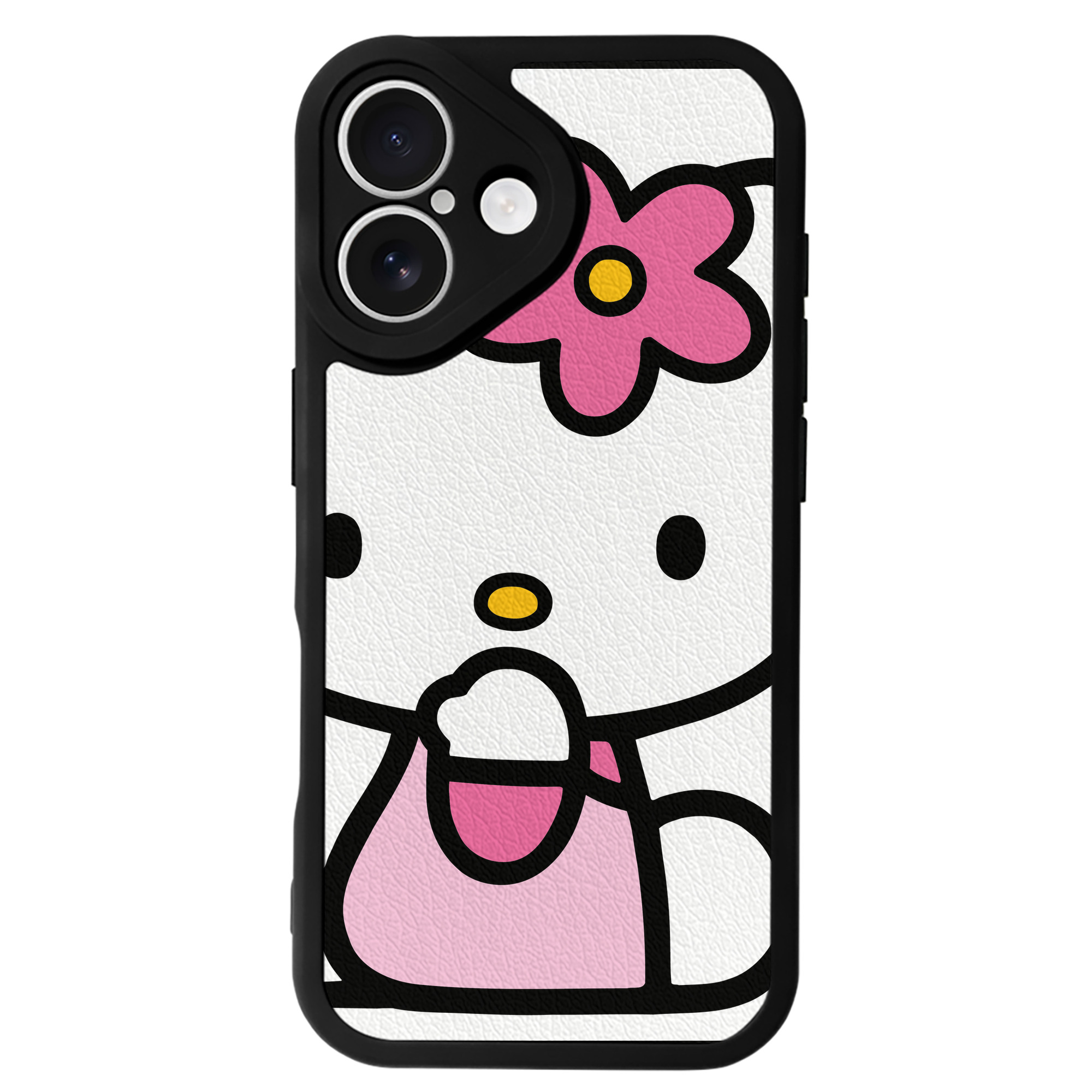 （画像用） Hello Kitty ハローキティ 【iPhone 16シリーズ対応】シリコンスマホケース（レザー調） 材質：シリコン